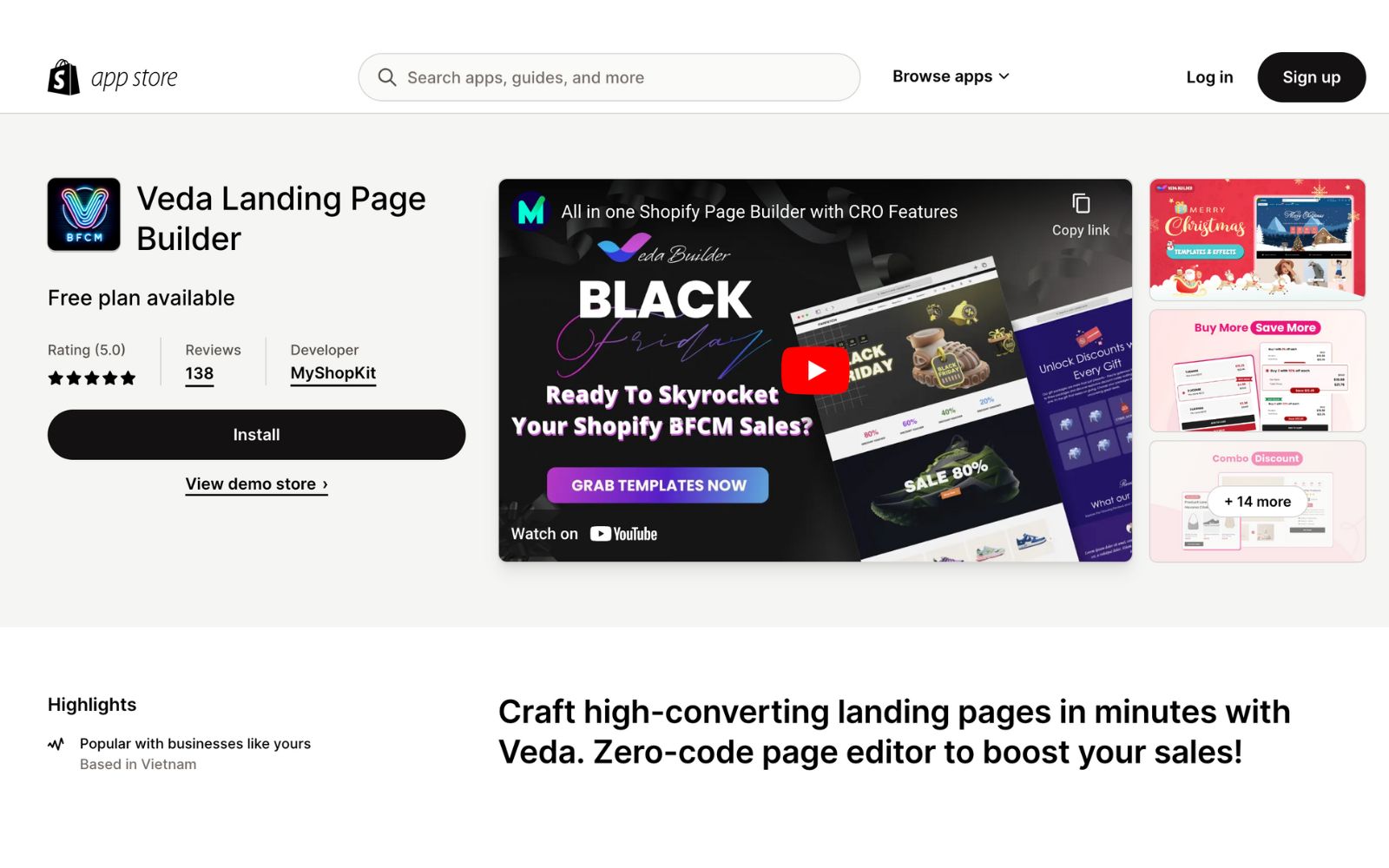 Veda Landing Page Builder